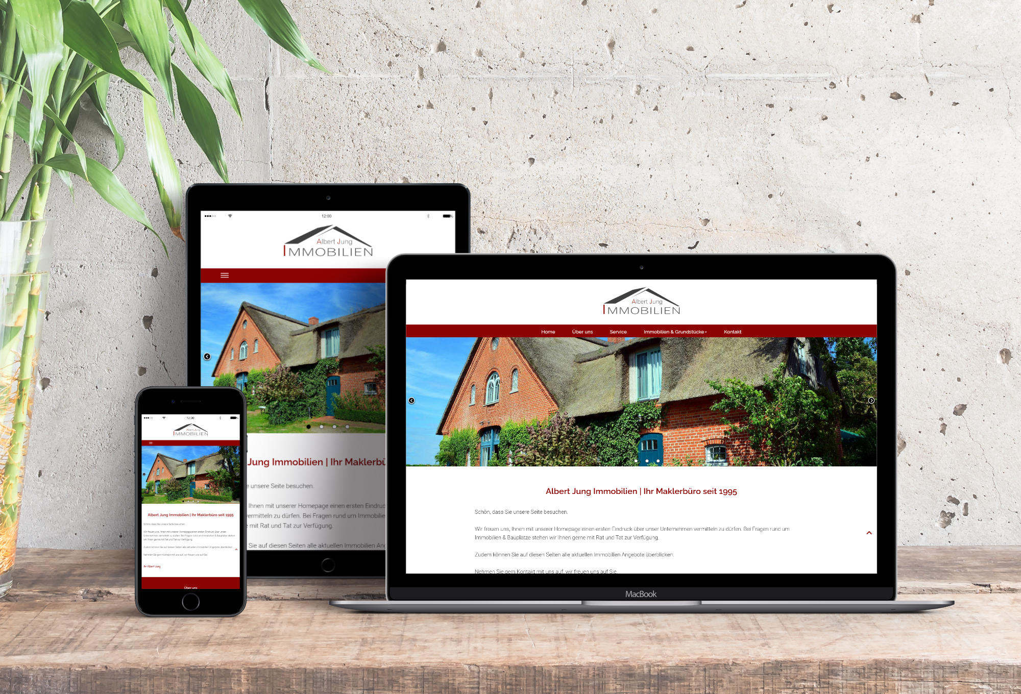 Responsive Webdesign für Albert Jung Immobilien - Immobilienmakler